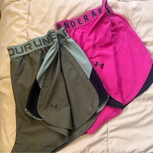 Under Armour Women's Athletic Shorts - Pink and Olive